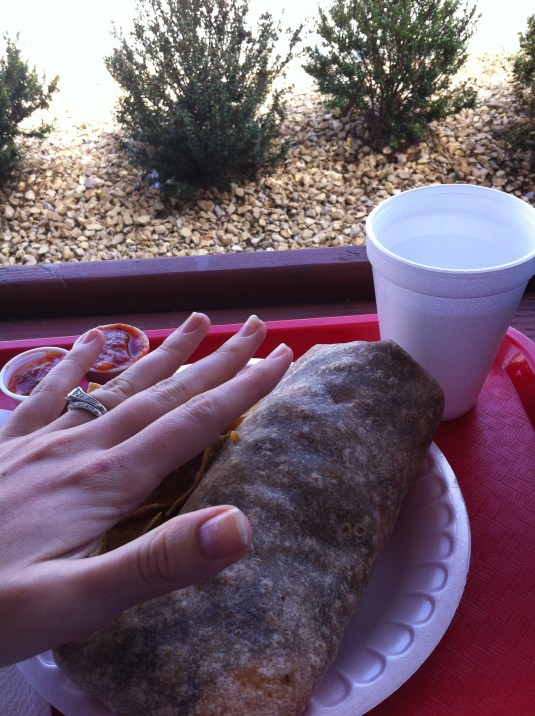 Burrito My manhand for scale